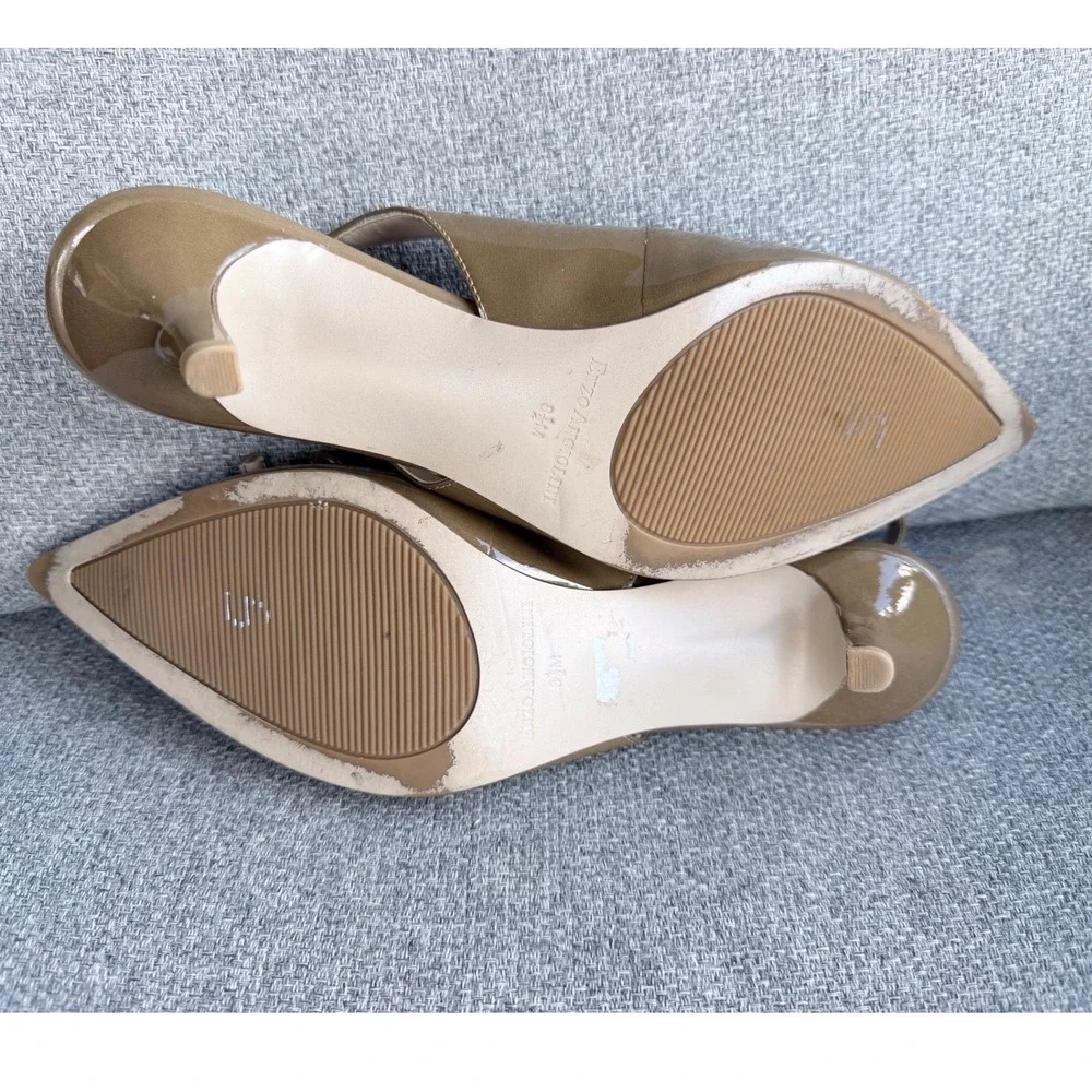 Enzo Angiolini Eakeller Slingback Pumps Womens 8.5M Tan Patent Leather Excellent - Picture 10 of 11